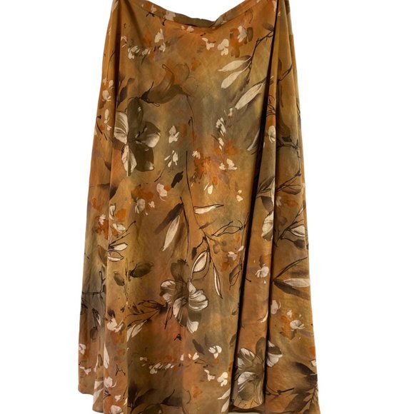 Austin Reed Floral A-Line Skirt - Brown and Orange - Picture 2 of 7
